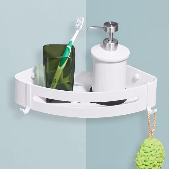 Porte-brosse de toilette en aluminium blanc, porte-papier, crochet pour Robe, porte-serviettes, barre de douche en acier inoxydable, ensemble d'accessoires de salle de bain