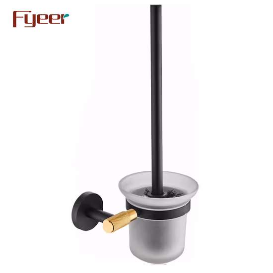 Fyeer Porte-serviettes Porte-mouchoirs Crochet pour peignoir Ensemble d'accessoires de salle de bain noir et or