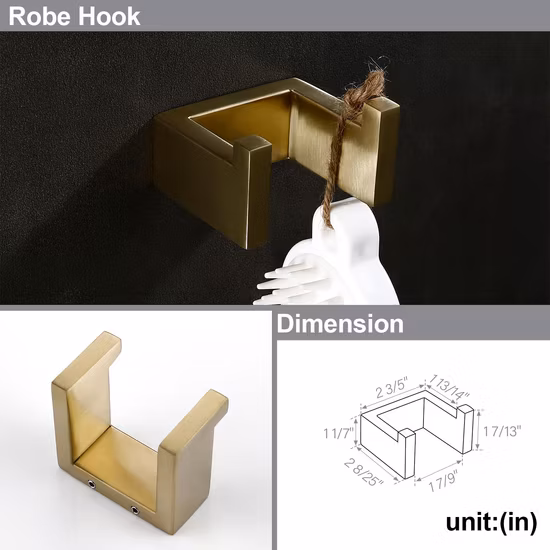 Ensembles de porte-serviettes muraux en Bronze Champagne, accessoires de salle de bains dorés en 4 pièces